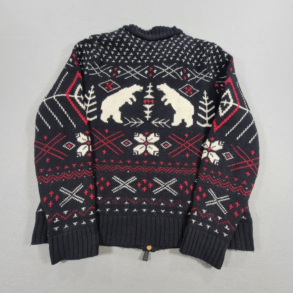 Vintage Lauren Ralph Lauren Cardigan Sweater Fair Isle Lambswool Zip Women's L - Picture 11 of 11